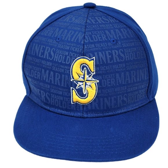 Seattle Mariners 40th Anniversary Baseball Hat SnapBack Ball Cap Blue Unisex MLB - Picture 2 of 8